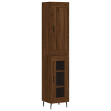 Buffet haut Chêne marron 34,5x34x180 cm Bois d'ingénierie