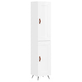 Buffet haut Blanc brillant 34,5x34x180 cm Bois d'ingénierie