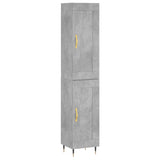 Buffet haut Gris béton 34,5x34x180 cm Bois d'ingénierie