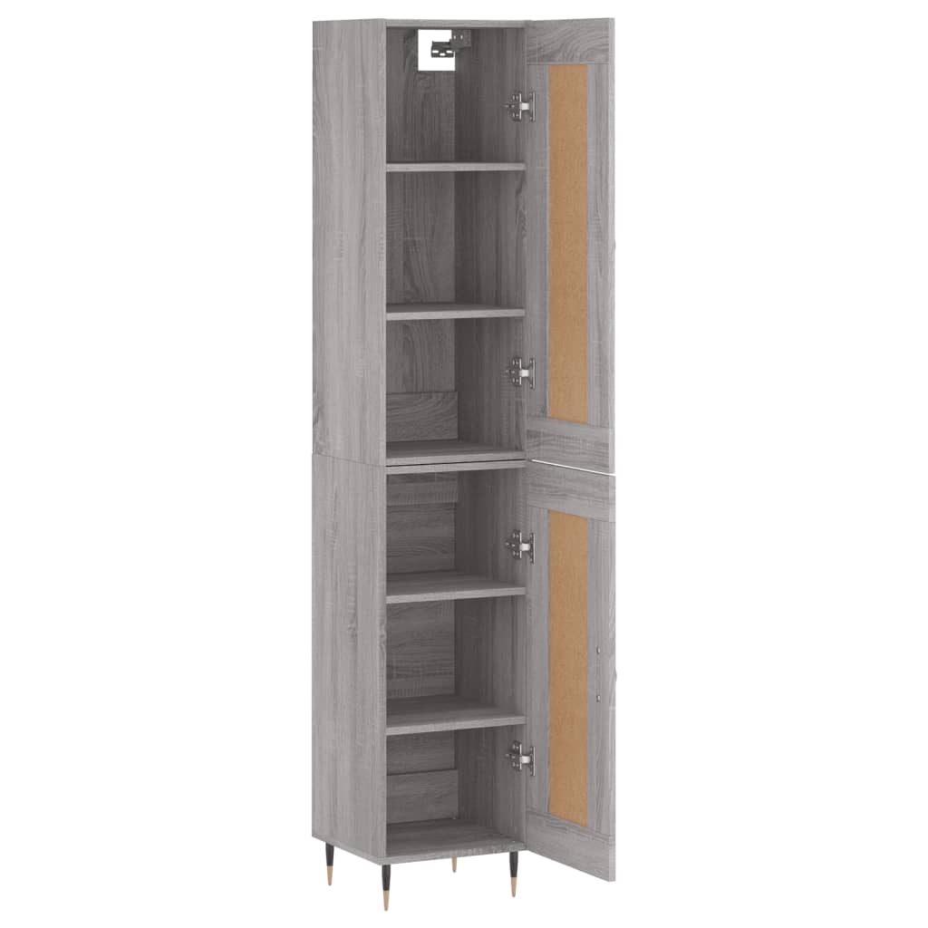 Buffet haut Sonoma gris 34,5x34x180 cm Bois d'ingénierie