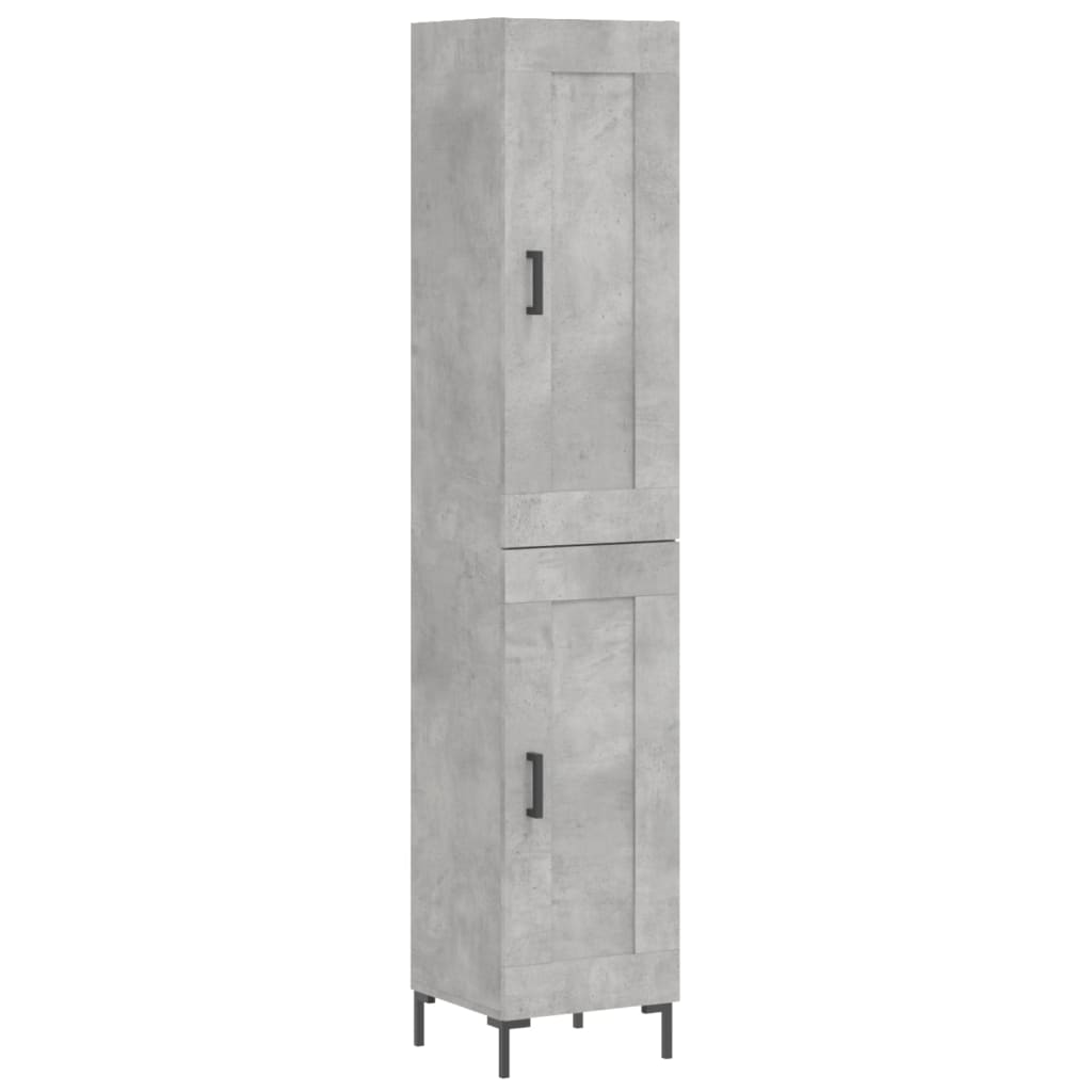 High sideboard Concrete gray 34.5x34x180 cm Engineered wood