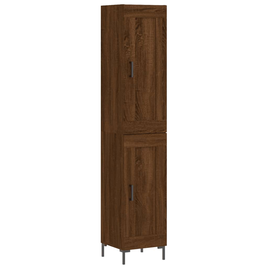 Buffet haut Chêne marron 34,5x34x180 cm Bois d'ingénierie