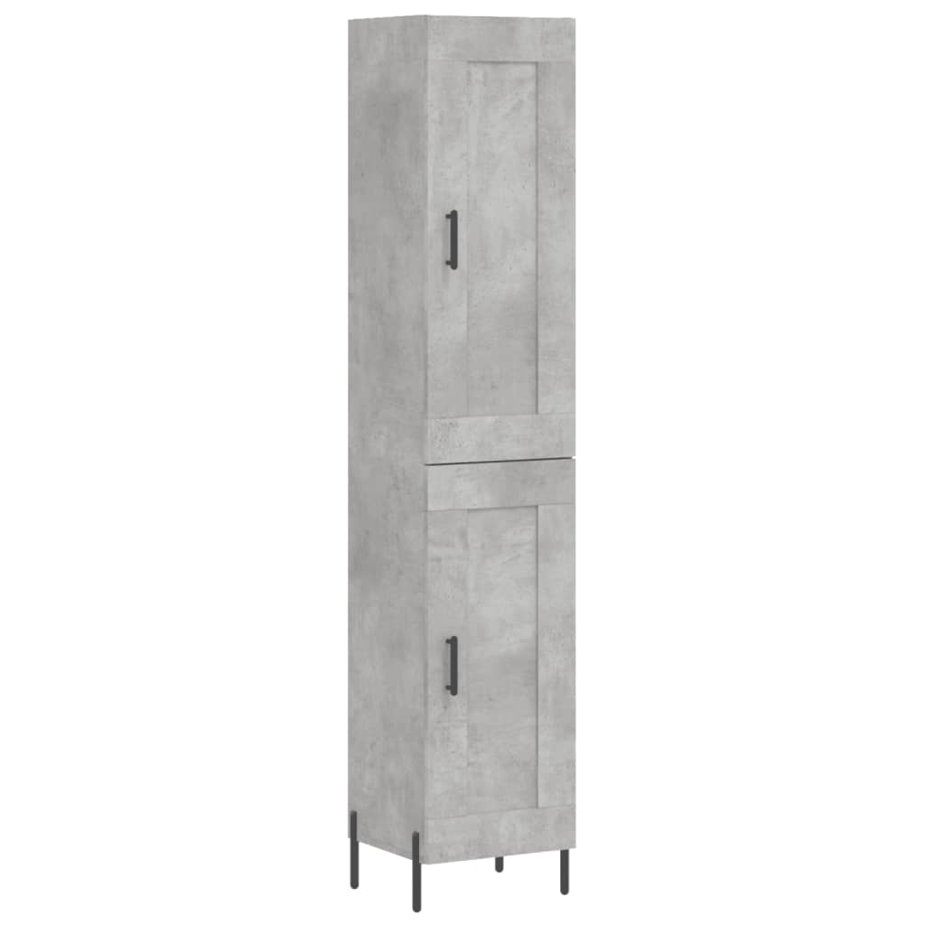 High sideboard Concrete gray 34.5x34x180 cm Engineered wood