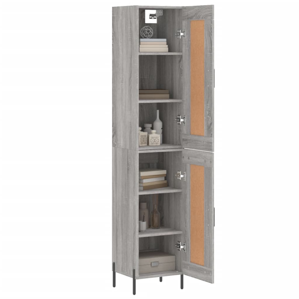 Buffet haut Sonoma gris 34,5x34x180 cm Bois d'ingénierie