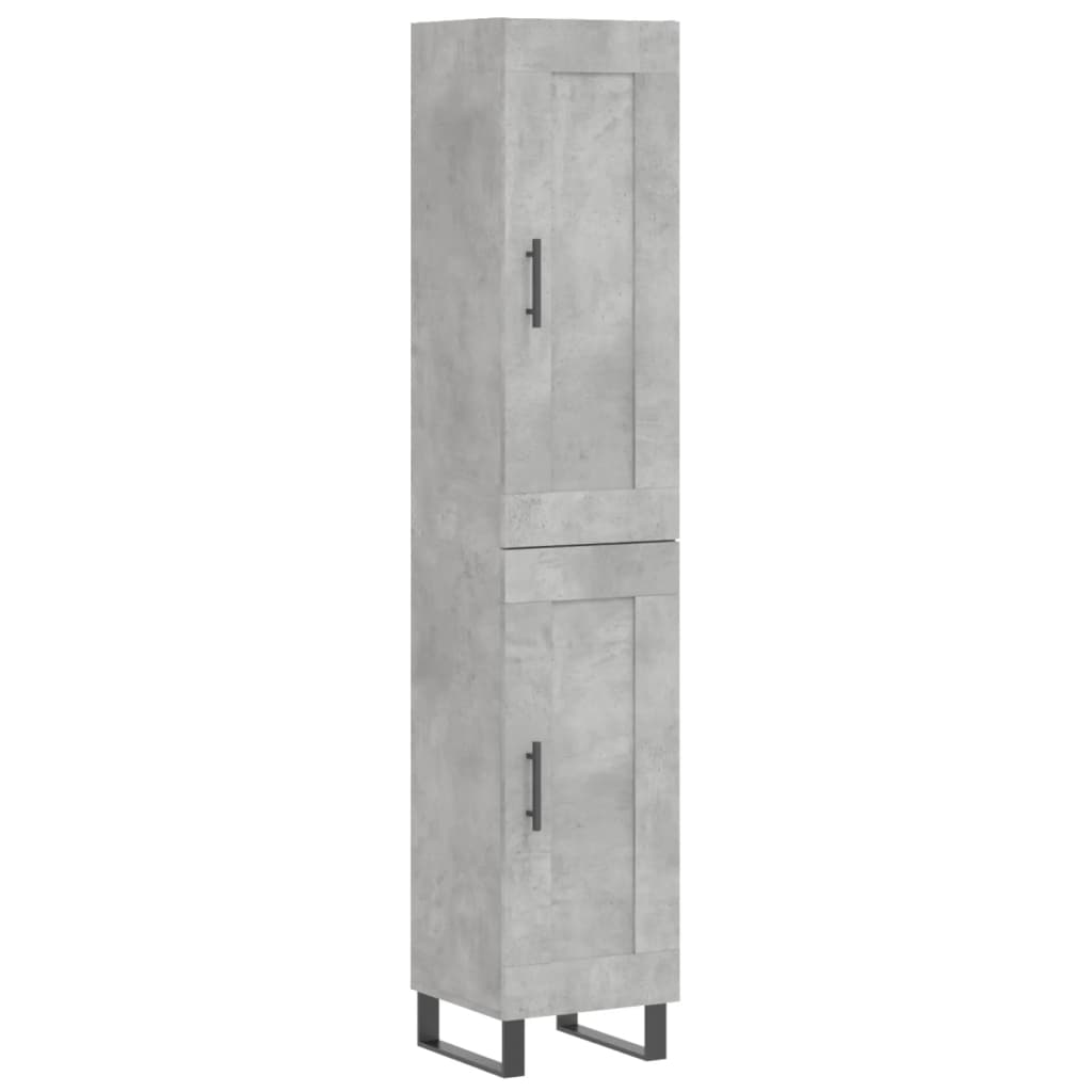 High sideboard Concrete gray 34.5x34x180 cm Engineered wood