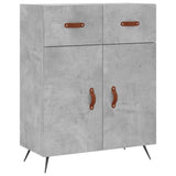 Buffet haut Gris béton 69,5x34x180 cm Bois d'ingénierie