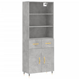 Hohes Sideboard Betongrau 69,5 x 34 x 180 cm Holzwerkstoff