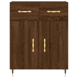 Buffet haut Chêne marron 69,5x34x180 cm Bois d'ingénierie