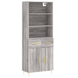 Buffet haut Sonoma gris 69,5x34x180 cm Bois d'ingénierie