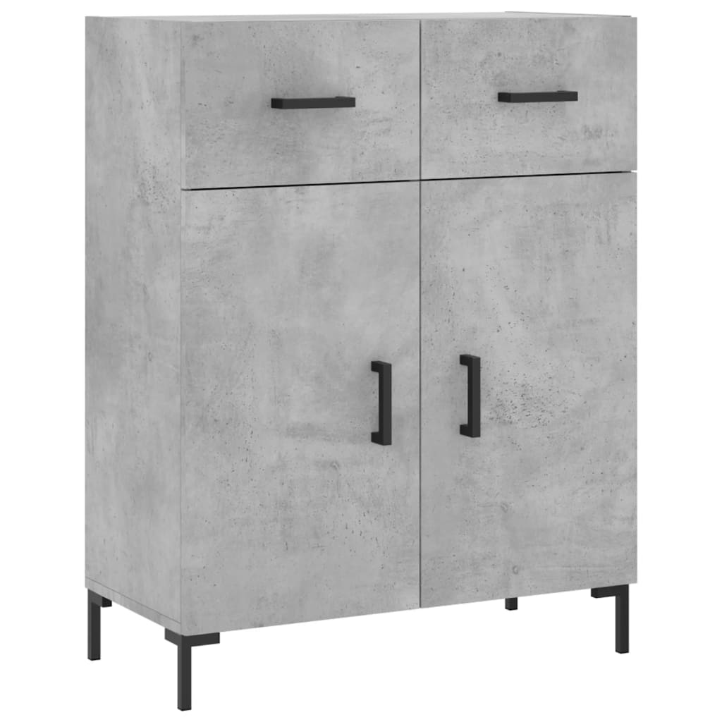 Hohes Sideboard Betongrau 69,5 x 34 x 180 cm Holzwerkstoff