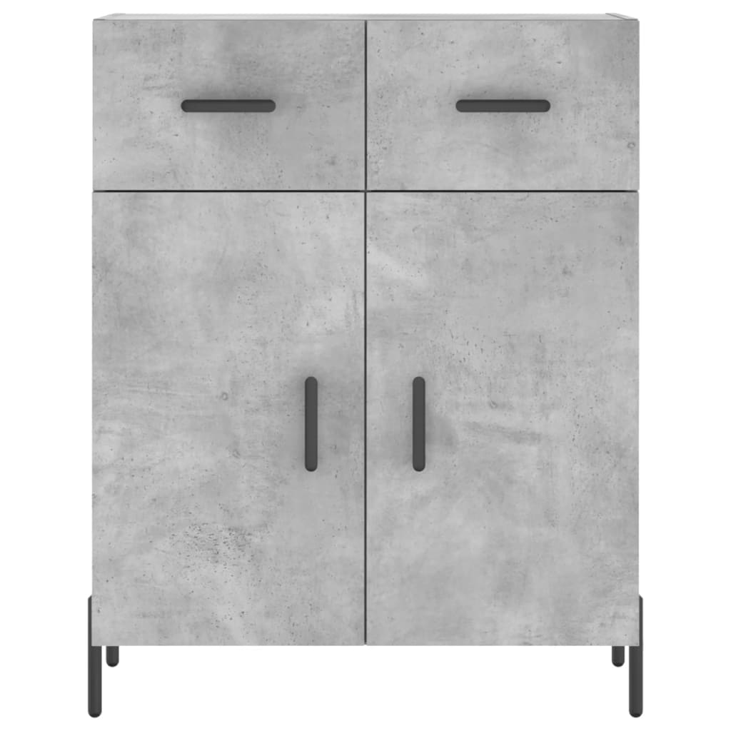 Hohes Sideboard Betongrau 69,5 x 34 x 180 cm Holzwerkstoff