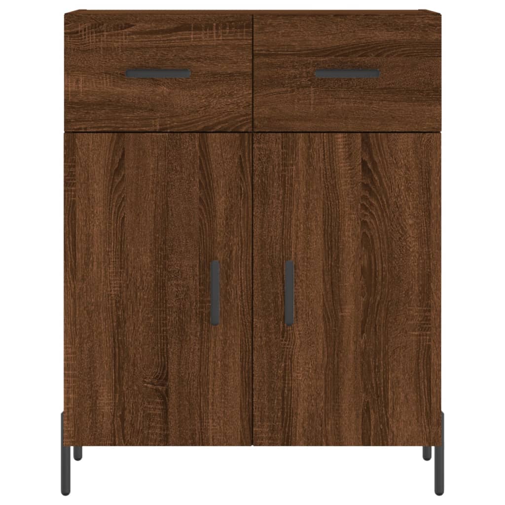 High sideboard Brown oak 69.5x34x180 cm Engineered wood