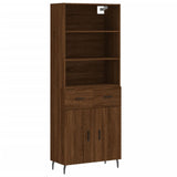 Buffet haut Chêne marron 69,5x34x180 cm Bois d'ingénierie