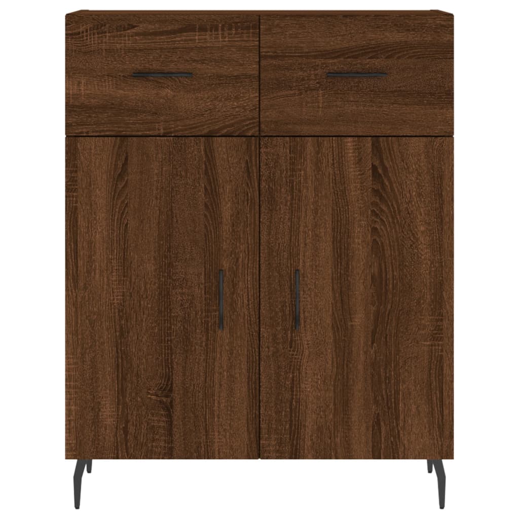 Buffet haut Chêne marron 69,5x34x180 cm Bois d'ingénierie