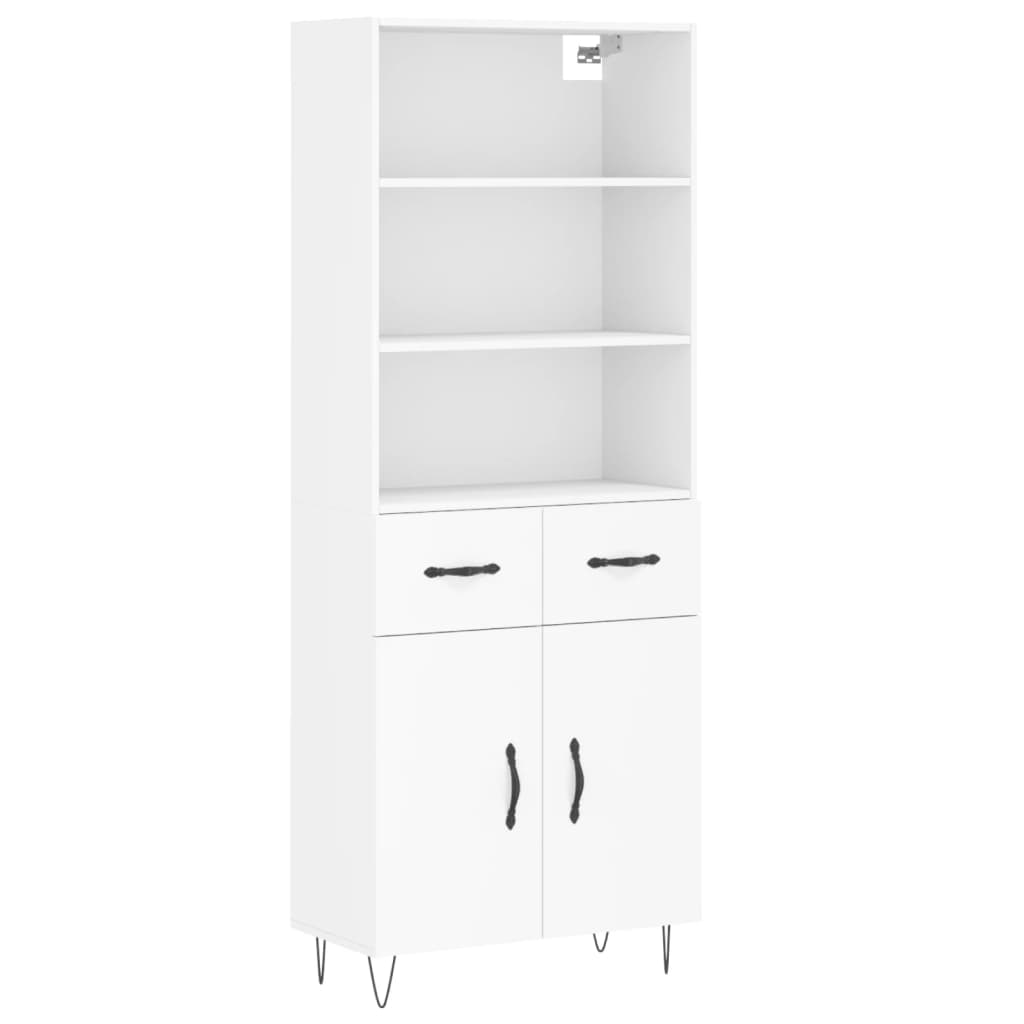 High sideboard White 69.5x34x180 cm Engineered wood