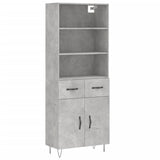 Hohes Sideboard Betongrau 69,5 x 34 x 180 cm Holzwerkstoff