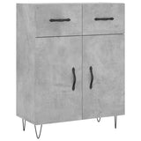 Hohes Sideboard Betongrau 69,5 x 34 x 180 cm Holzwerkstoff