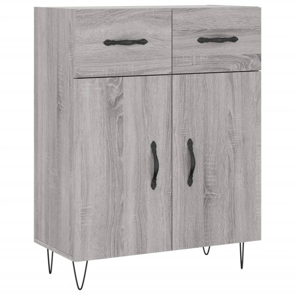 Buffet haut Sonoma gris 69,5x34x180 cm Bois d'ingénierie