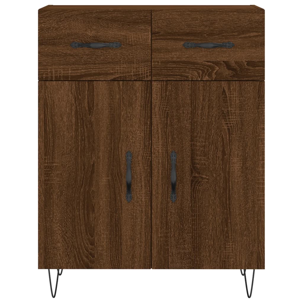 High sideboard Brown oak 69.5x34x180 cm Engineered wood