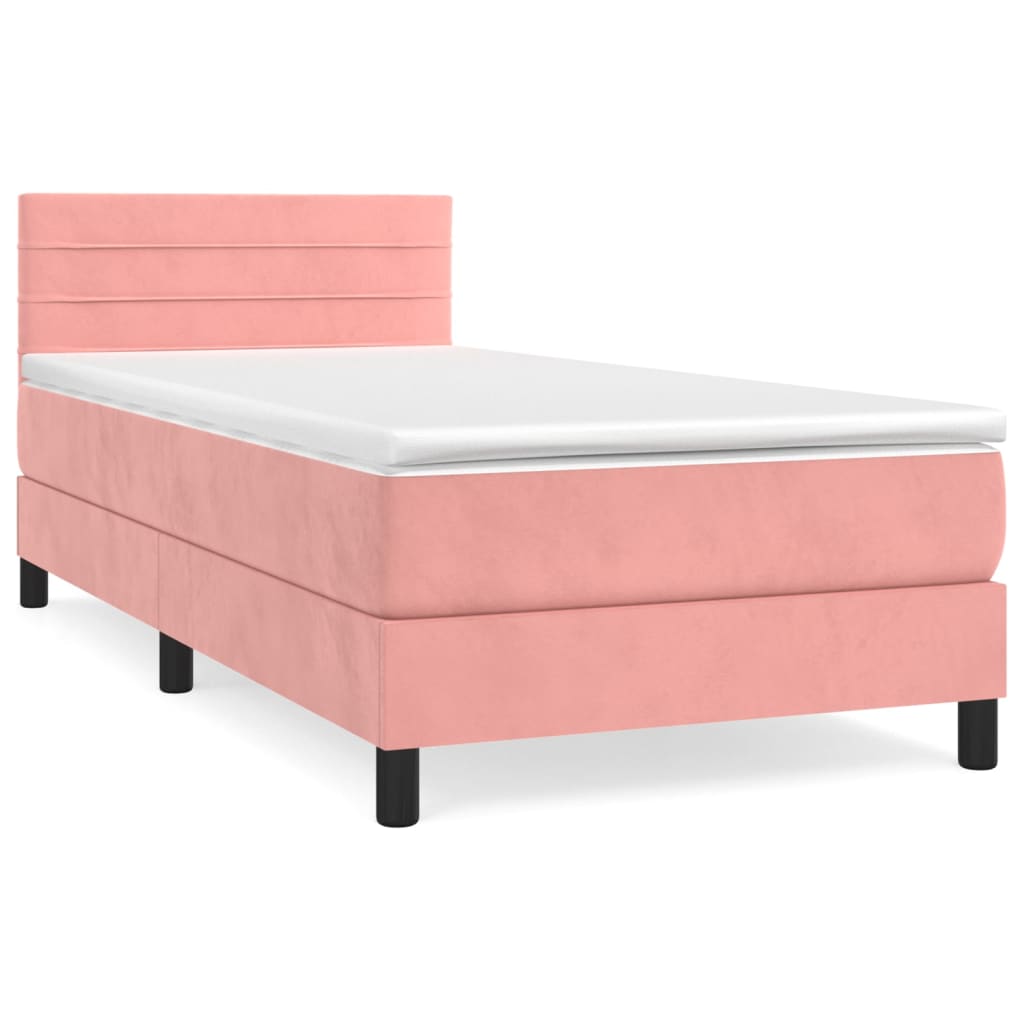 Sommier à lattes de lit avec matelas Rose 90x190 cm Velours