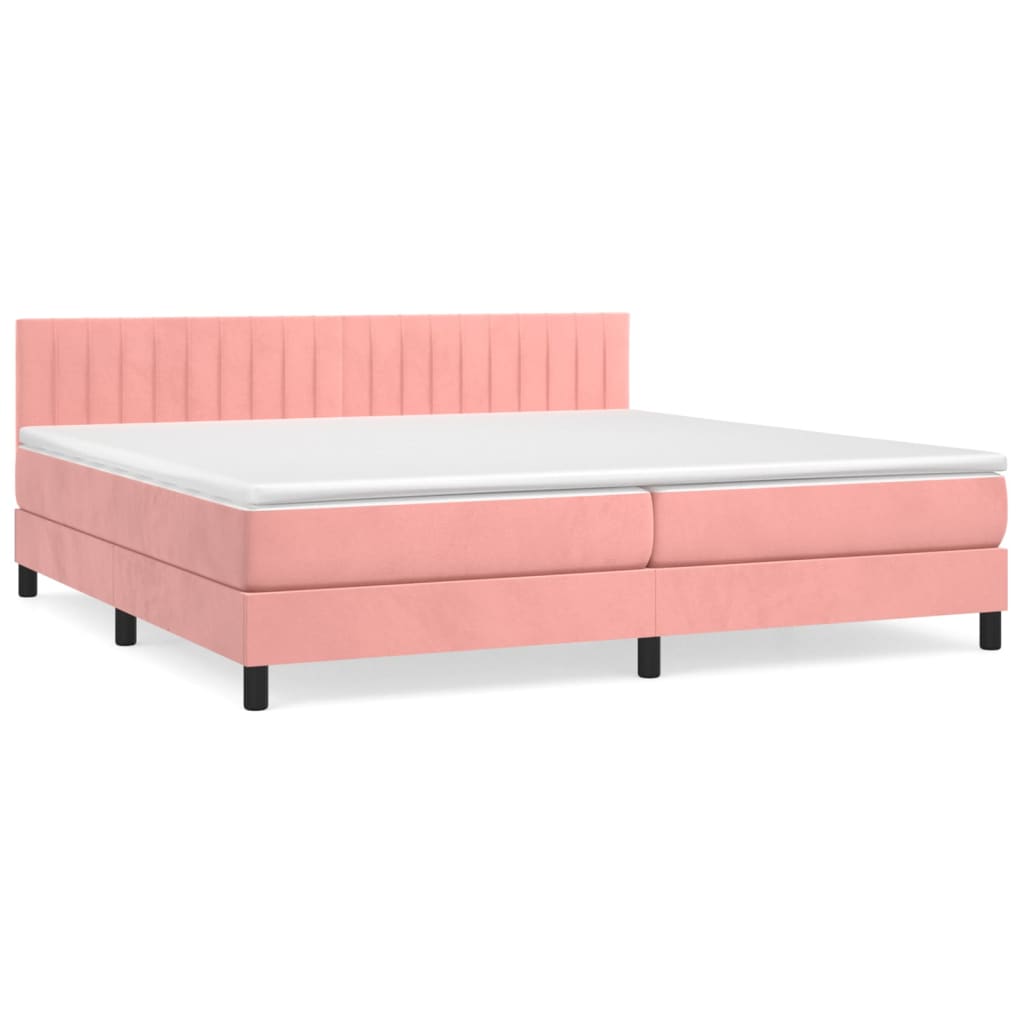 Sommier à lattes de lit avec matelas Rose 200x200 cm Velours