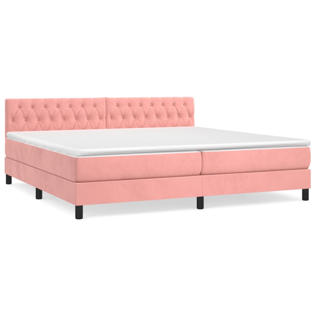 Sommier à lattes de lit avec matelas Rose 200x200 cm Velours