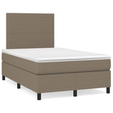 Sommier à lattes de lit avec matelas Taupe 120x200 cm Tissu