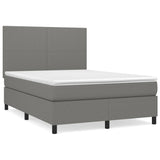 Sommier à lattes de lit avec matelas Gris foncé 140x190cm Tissu