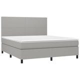 Sommier à lattes de lit avec matelas Gris clair 160x200cm Tissu