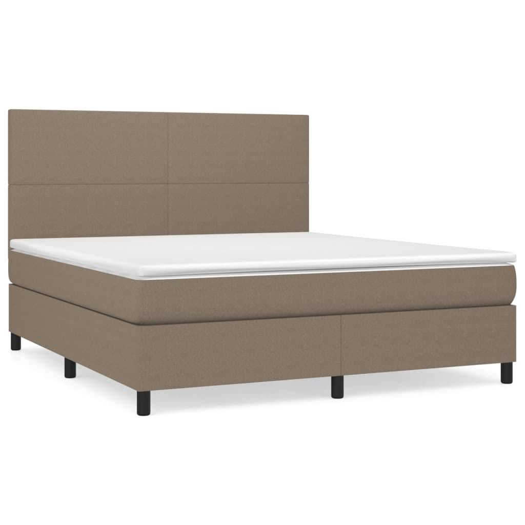 Sommier à lattes de lit avec matelas Taupe 160x200 cm Tissu