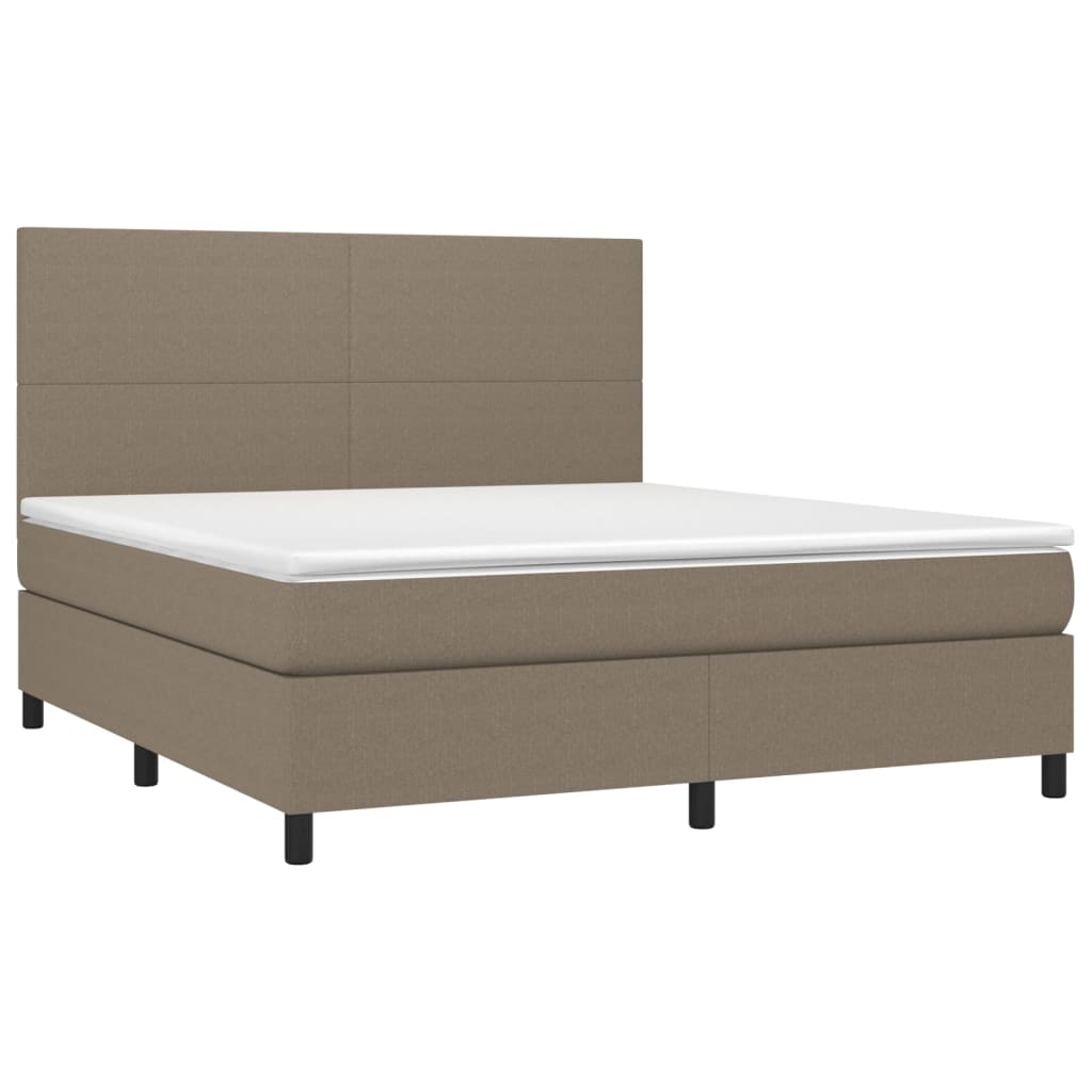 Sommier à lattes de lit avec matelas Taupe 160x200 cm Tissu