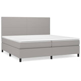 Sommier à lattes de lit avec matelas Gris clair 200x200cm Tissu