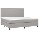 Sommier à lattes de lit avec matelas Gris clair 200x200cm Tissu