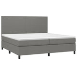 Sommier à lattes de lit avec matelas Gris foncé 200x200cm Tissu