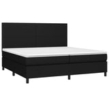 Sommier à lattes de lit avec matelas Noir 200x200 cm Tissu