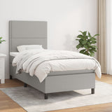 Sommier à lattes de lit avec matelas Gris clair 90x200 cm Tissu