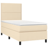 Sommier à lattes de lit avec matelas Crème 90x200 cm Tissu