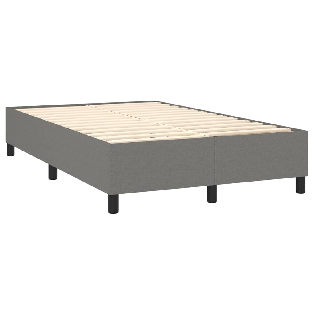 Sommier à lattes de lit avec matelas Gris foncé 120x200cm Tissu