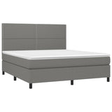 Sommier à lattes de lit avec matelas Gris foncé 160x200cm Tissu