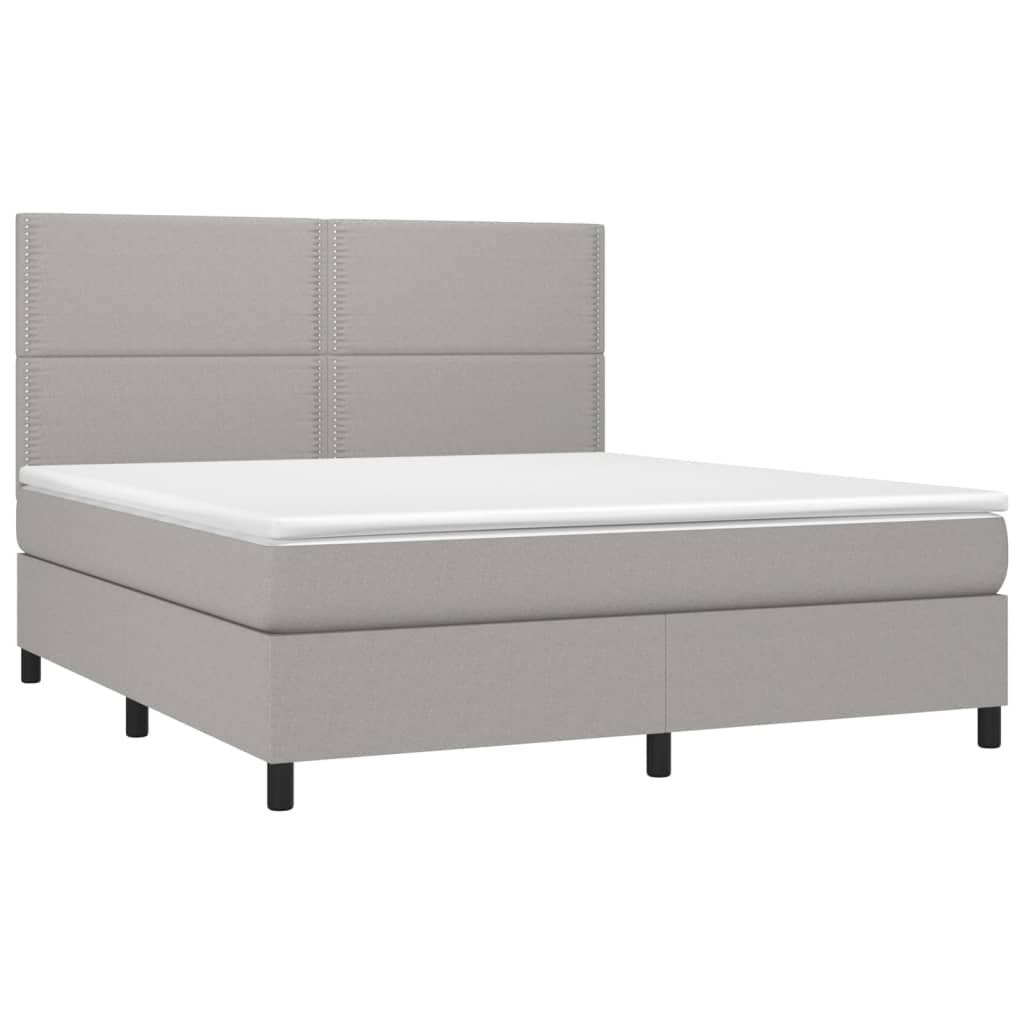 Sommier à lattes de lit avec matelas Gris clair 180x200cm Tissu