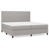 Sommier à lattes de lit avec matelas Gris clair 200x200cm Tissu