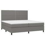 Sommier à lattes de lit avec matelas Gris foncé 200x200cm Tissu