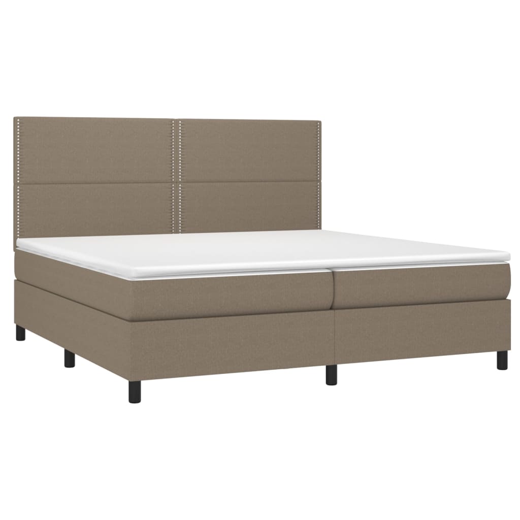 Sommier à lattes de lit avec matelas Taupe 200x200 cm Tissu