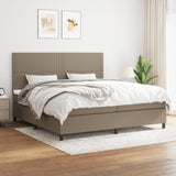 Sommier à lattes de lit avec matelas Taupe 200x200 cm Tissu