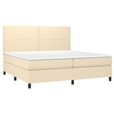 Sommier à lattes de lit avec matelas Crème 200x200 cm Tissu