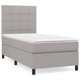 Sommier à lattes de lit avec matelas Gris clair 80x200 cm Tissu