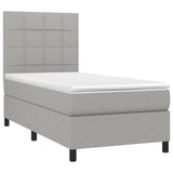 Sommier à lattes de lit avec matelas Gris clair 90x200 cm Tissu