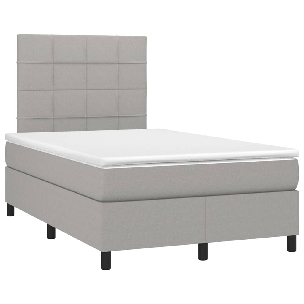 Sommier à lattes de lit avec matelas Gris clair 120x200cm Tissu