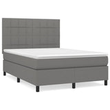 Sommier à lattes de lit avec matelas Gris foncé 140x200cm Tissu