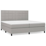 Sommier à lattes de lit avec matelas Gris clair 200x200cm Tissu